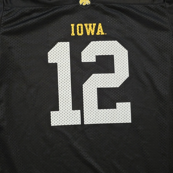 Youth Boys Nike Black and Yellow Iowa Hawkeyes #12 Jersey Size Large 16/18 - Picture 2 of 9